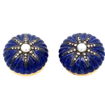 Vintage Lapis, Diamond, and Pearl Earrings in 9k