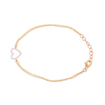 Open Pave Heart Bracelet on Chain in 14K