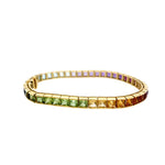 Graduated Multi Gemstone Bracelet in 14k