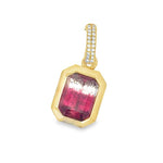 Watermelon Tourmaline & Diamond Clip Charm in 14k