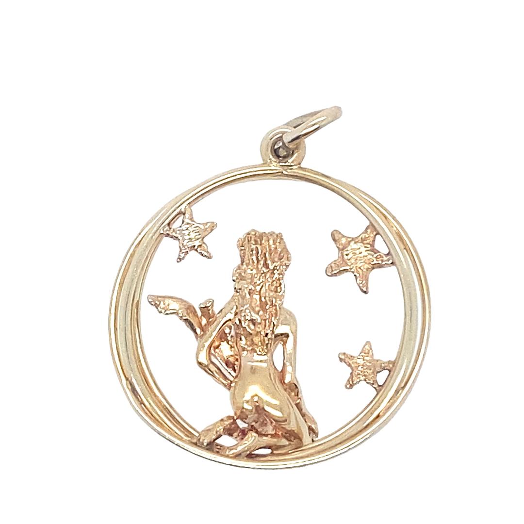 Vintage Virgo Ruser Charm in 14K