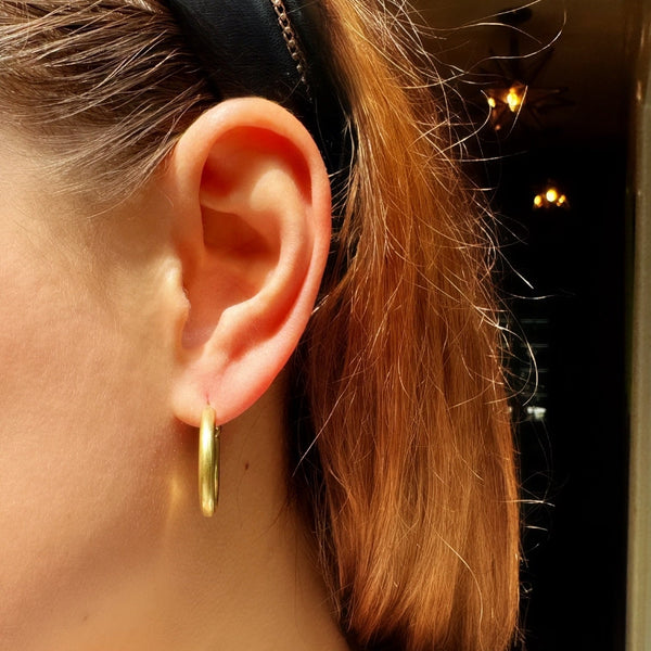 Vintage Gold Hoop Earrings in 14K