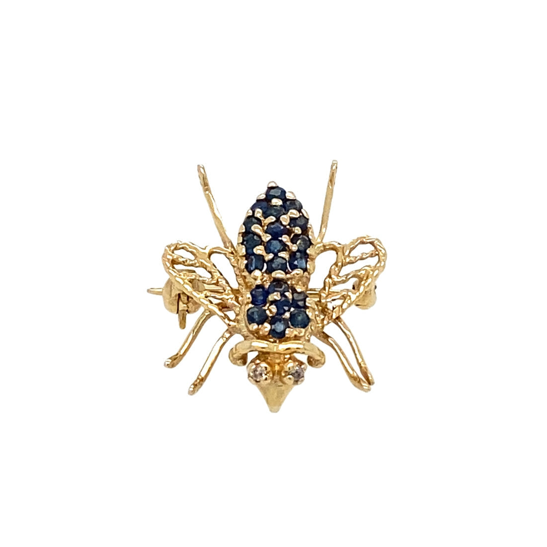 Vintage Sapphire Bee Pin/Charm in 14K