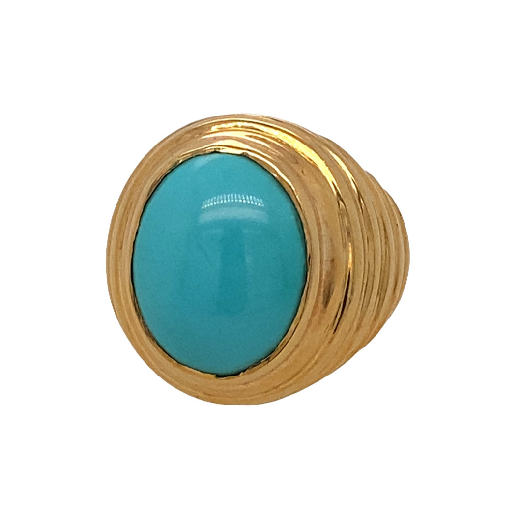 Vintage Turquoise Ring in 18K
