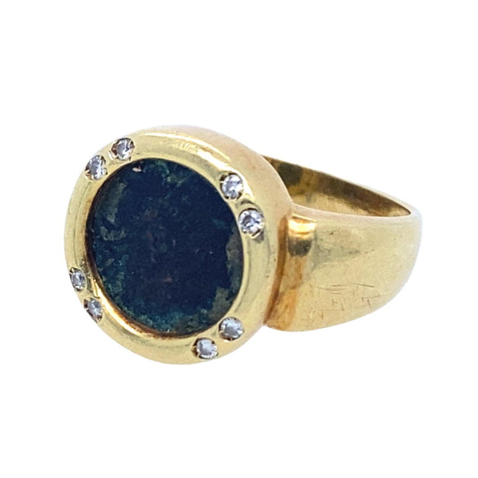 Vintage Ancient Coin Ring in 18K