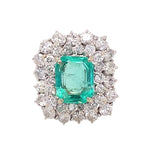 Vintage Emerald and Diamond Ring in 18K