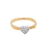 Pave Heart Diamond Ring in 14K