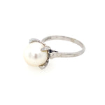 Vintage Pearl Ring in 14K in White Gold