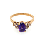 Vintage Amethyst and Diamond Ring in 14K