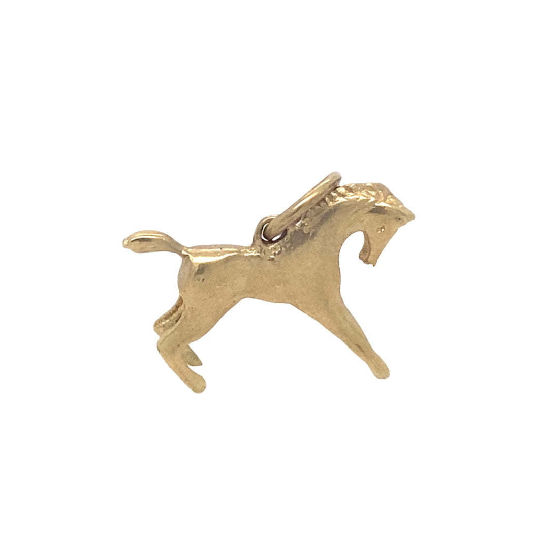 Vintage Horse Charm in 14K