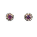 Vintage Ruby and Diamond Earrings in 14K