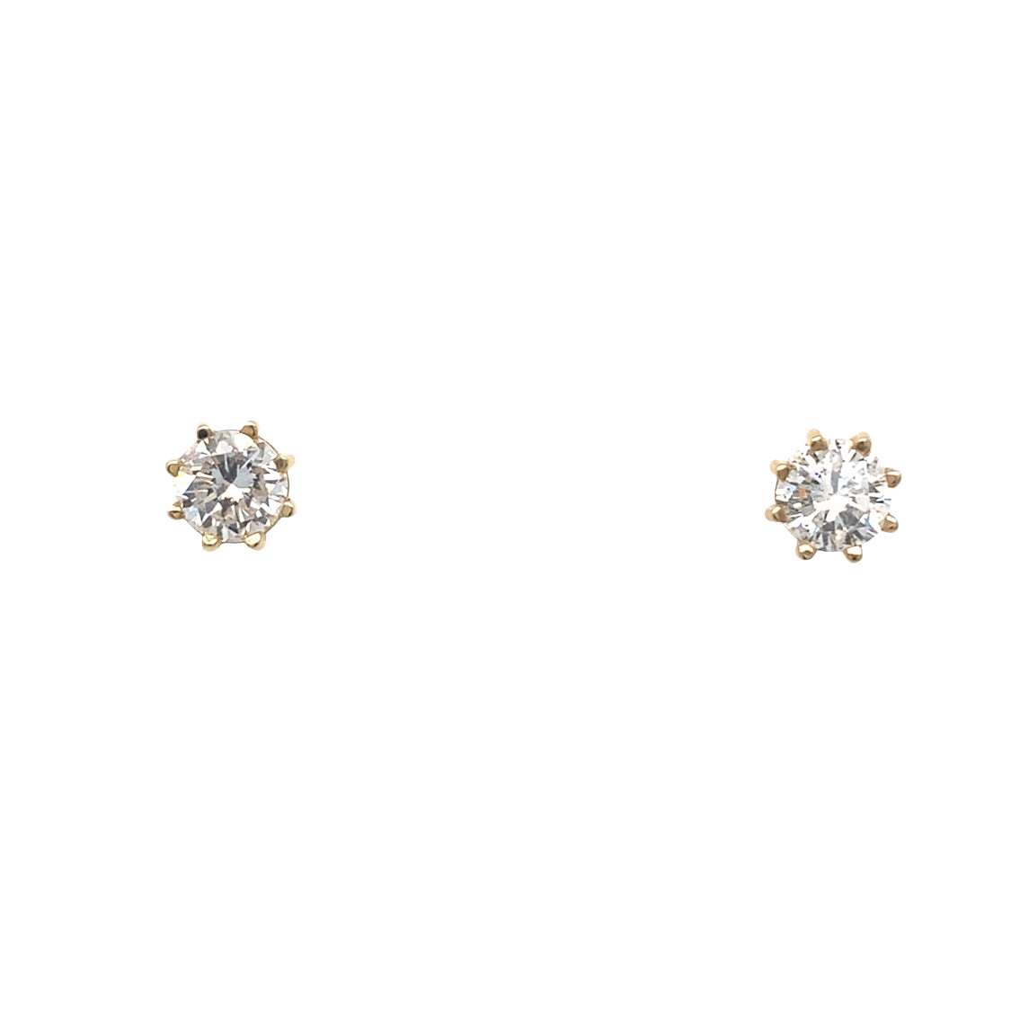 Vintage Diamond Stud Earrings in 14K Gold