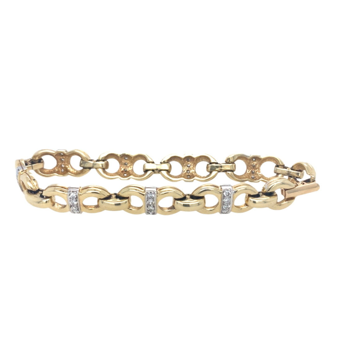 Vintage Diamond Bracelet in 14K Yellow Gold