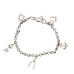 Vintage Diamond Charm Bracelet in 18K White Gold