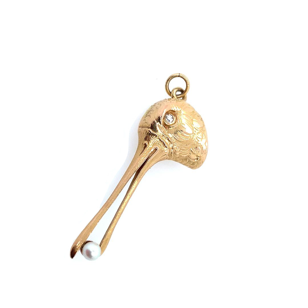 Bird With Pearl Charm