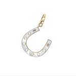 Mother of Pearl Horseshoe with Diamonds in 14K gold