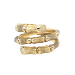 Vintage Bamboo Bypass Ring in 18k