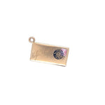 Vintage Envelope Charm with Enamel in 14K