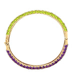 Peridot and Amethyst Bangle in 14k