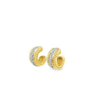 David Yurman Cable Crossover Diamond Hoops in 18K