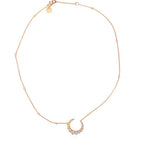 Crivelli Diamond Crescent Necklace in 18k Rose Gold