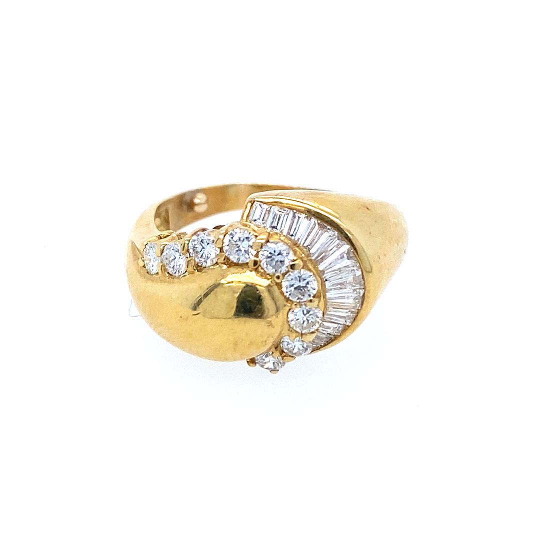Vintage Swirl Diamond Ring in 14K