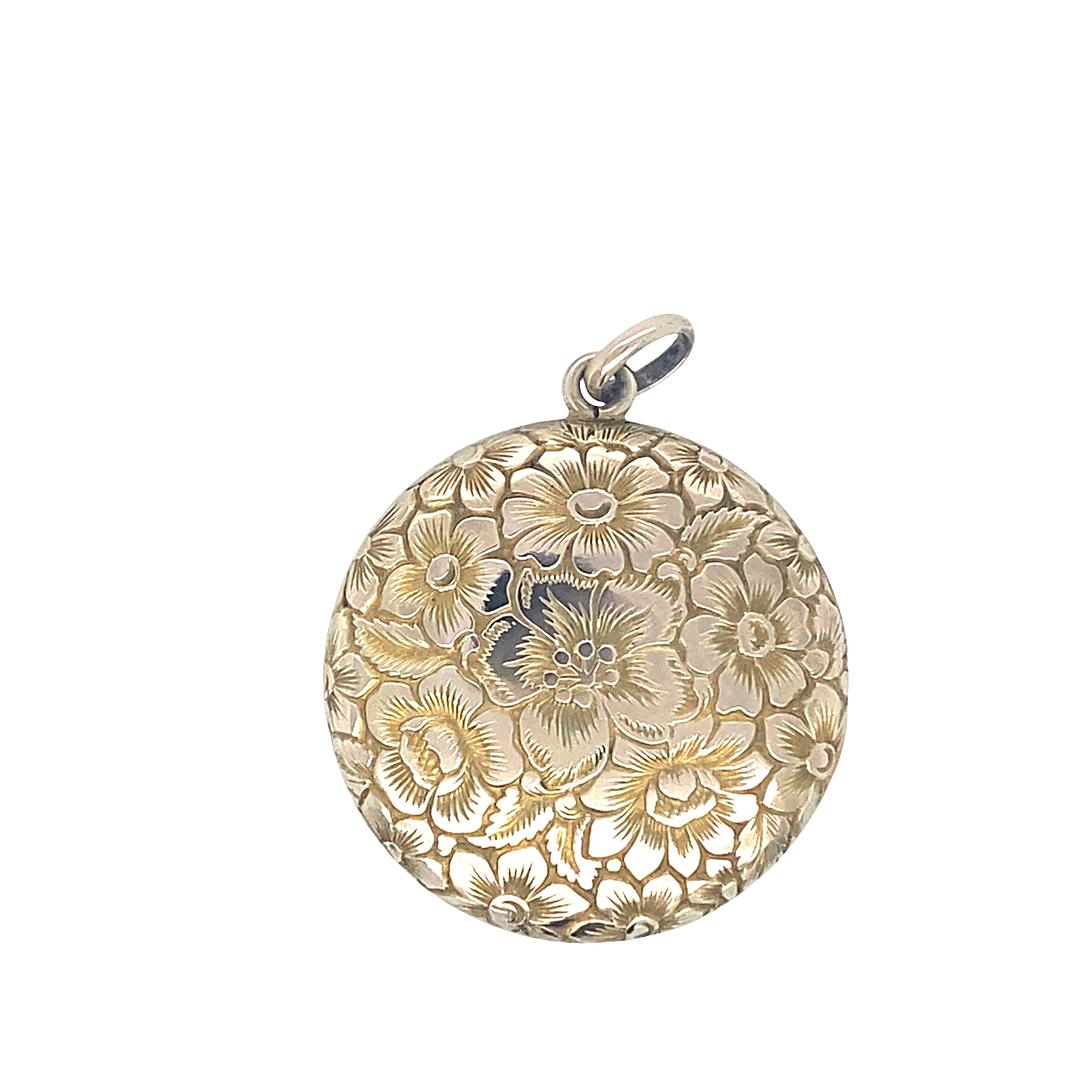 Vintage Flower Locket in 14K