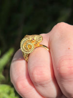 Vintage Reimagined Diamond and Ruby Ram Ring in 18K Gold