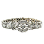 Vintage Art Deco Diamond Bracelet in 14K White Gold