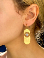 Moonstone and Labradorite Drops in 18K
