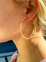 Hammered Hoops in 14k