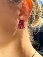 Ruby Pavé Earrings in 18k