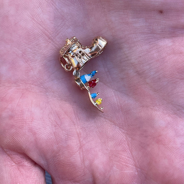 Articulated “Woman who lived in a shoe” Charm in 14k