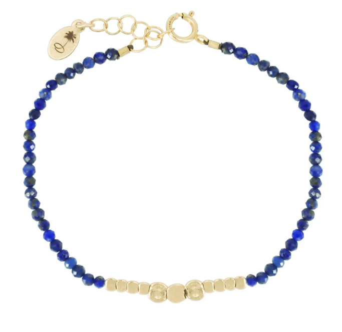 Olivia K Gemstone Fleck Bracelet in Lapis: Wisdom, Honor, and Power