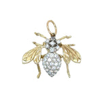 Vintage Diamond Bee Charm in 14K