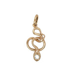 Vintage Diamond Snake Pendant in 14K
