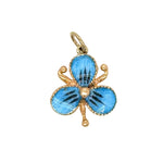 Vintage Enamel Violet Pendant in 14K