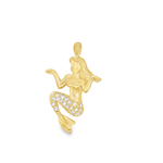 Vintage Articulated Mermaid Charm in 14k with Diamonds