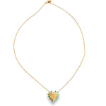 Turquoise Heart Necklace in 14k