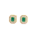 Emerald and Diamond Earrings in 18K