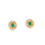 Emerald and Diamond Earrings in 18K