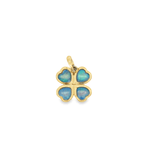 Olivia K White Opal Clover Clip Pendant in 14k