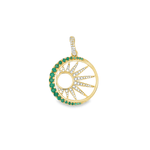 Olivia K Diamond & Emerald Sun & Moon Clip Charm in 14k