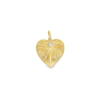 Single Diamond Heart charm 14k