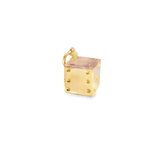 Vintage Rose Gold Dice Charm in 14K