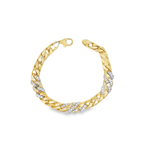 Vintage Gold and Diamond Cuban Link Bracelet in 18k
