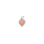 Coral and Diamond Heart in 14k