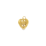 Vintage Horseshoe Heart Pendant in 14k with Rubies