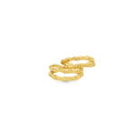 Bamboo Hoop Earrings in 14k