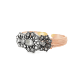 Vintage Polki Diamond Hinge Cuff in Silver and 14k Yellow Gold